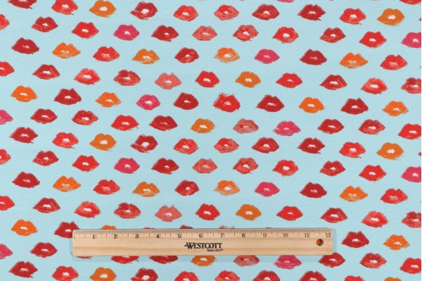 Click for 9.75 Yards Novogratz Dr Lips Printed Polyester Outdoor Fabric in Pool Novogratz Dr Lips Printed Polyester Outdoor Fabric in Pool