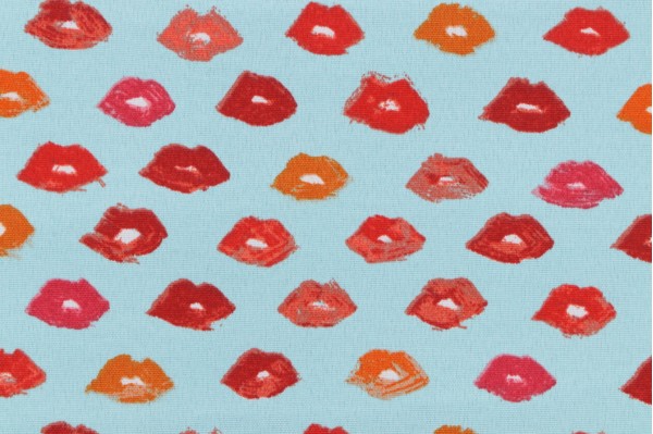 Click for 9.75 Yards Novogratz Dr Lips Printed Polyester Outdoor Fabric in Pool Novogratz Dr Lips Printed Polyester Outdoor Fabric in Pool