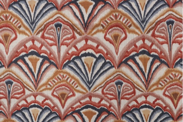 Click for .88 Yards Manney Printed Cotton Drapery Fabric in Coral Cay Manney Printed Cotton Drapery Fabric in Coral Cay