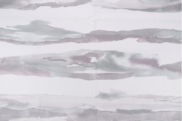 1 Yard Fabricut Poppy Wave Printed Cotton Drapery Fabric in Heather