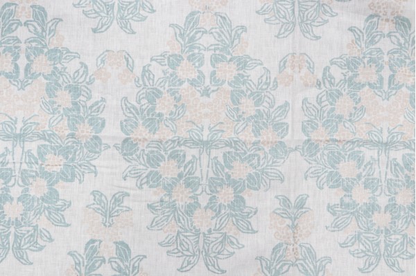 Ella Printed Linen Drapery Fabric in Aqua