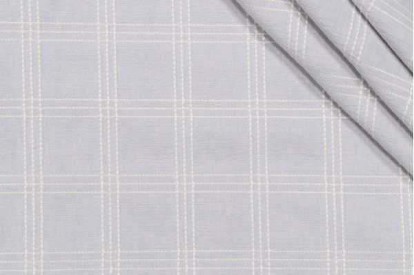 PK Lifestyles Catalina Check Woven Chenille Upholstery Fabric in Mist 