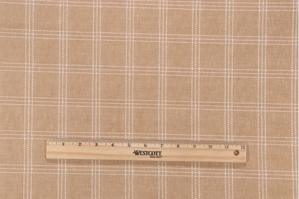 PK Lifestyles Catalina Check Woven Chenille Upholstery Fabric in Camel 