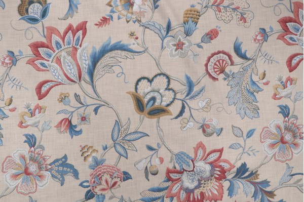 P Kaufmann Blythe Printed Cotton Drapery Fabric in Americana 