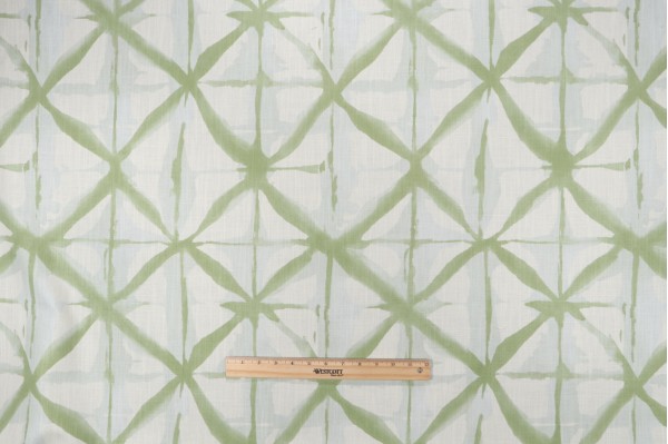 P Kaufmann Kanoko Printed Cotton Blend Drapery Fabric in Moss 