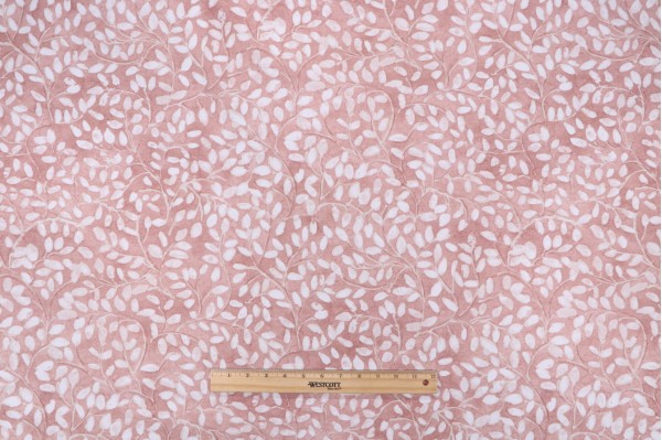 P Kaufmann Willow Leaf Printed Cotton Drapery Fabric in Rose 