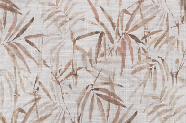 P Kaufmann Bamboo Leaf Printed Cotton Blend Drapery Fabric in Sand 