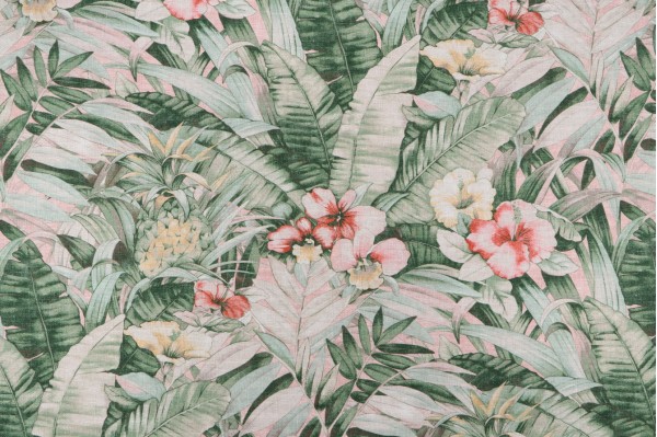 Sample of Tommy Bahama Barrier Reef Printed Cotton Drapery Fabric in Shell 