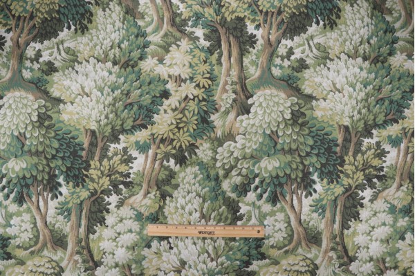 P Kaufmann Into The Woods Printed Cotton Drapery Fabric in Emerald 