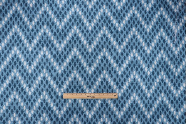P Kaufmann Canyon Chevron Printed Cotton Drapery Fabric in Lapis 