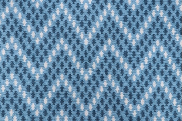 P Kaufmann Canyon Chevron Printed Cotton Drapery Fabric in Lapis 