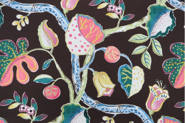 Click for P Kaufmann Aurora Vine Printed Cotton Drapery Fabric in Onyx  P Kaufmann Aurora Vine Printed Cotton Drapery Fabric in Onyx