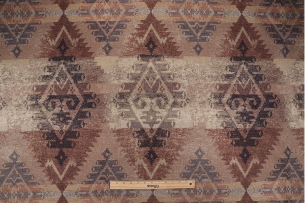 P Kaufmann Mesa Diamond Printed Cotton Drapery Fabric in Desert Sand 