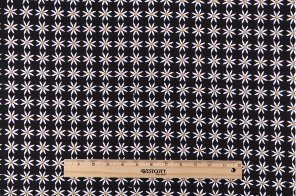 PK Lifestyles Daisy Embroidered Drapery Fabric in Black 