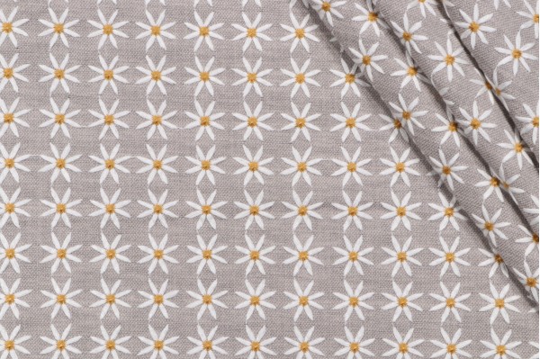 PK Lifestyles Daisy Embroidered Drapery Fabric in Stone 