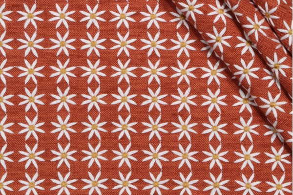 PK Lifestyles Daisy Embroidered Drapery Fabric in Spice 