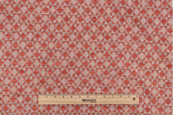 PK Lifestyles Pattern Play Woven Chenille Upholstery Fabric in Coral 