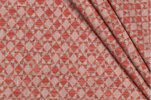 PK Lifestyles Pattern Play Woven Chenille Upholstery Fabric in Coral 