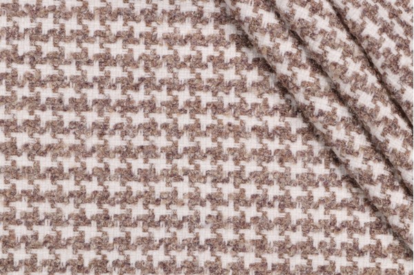 PK Lifestyles Lia Houndstooth Woven Chenille Upholstery Fabric in Truffle 
