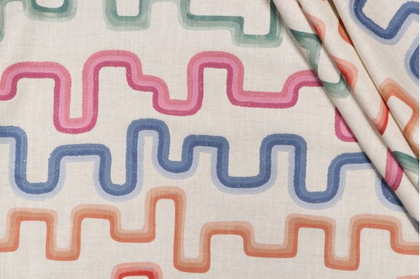 Click for PK Lifestyles Frills Printed & Embroidered Drapery Fabric in Prism  PK Lifestyles Frills Printed & Embroidered Drapery Fabric in Prism