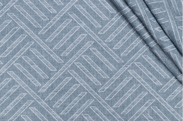 PK Lifestyles Grecco Key Woven Decorator Fabric in Chambray 