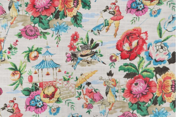 PK Lifestyles Travel Diary Printed Cotton Blend Drapery Fabric in Chiffon 