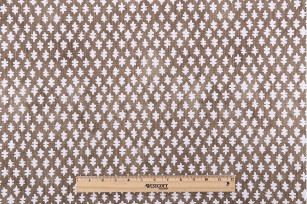 Premier Prints Gem-Slub Linen White Printed Drapery Fabric in Chip