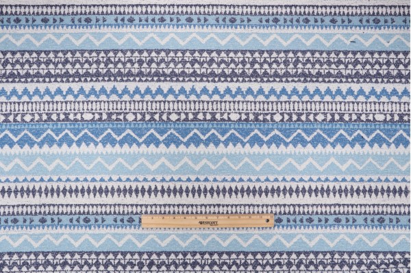 PK Lifestyles Pilgrimage Stripe Woven Upholstery Fabric in Azure 