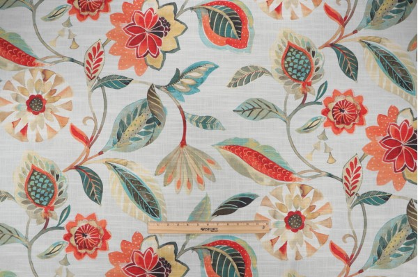 PK Lifestyles Light Of Day Printed Cotton Blend Drapery Fabric in Melba 