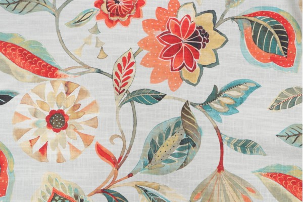 PK Lifestyles Light Of Day Printed Cotton Blend Drapery Fabric in Melba 