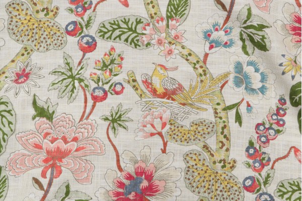 PK Lifestyles Imogene Printed Cotton Blend Drapery Fabric in Apple 