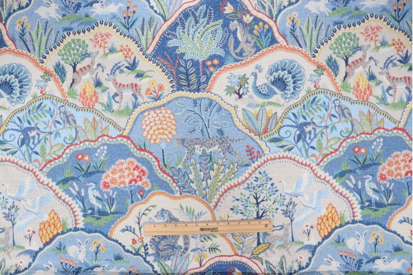 PK Lifestyles Zoologic Printed Cotton Drapery Fabric in Luna 