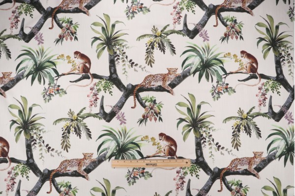 Hamilton Kismet Printed Cotton Drapery Fabric in Natural 