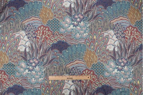 Hamilton Giardino Printed Cotton Drapery Fabric in Sapphire 
