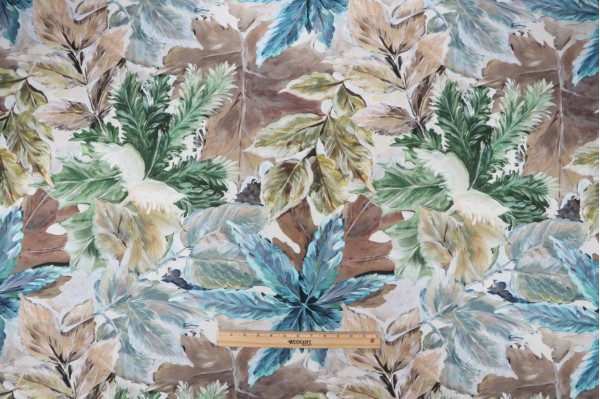 Hamilton Acer Printed Cotton Drapery Fabric in Spring 
