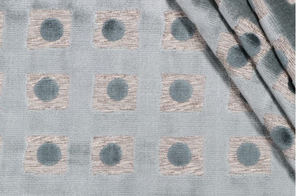 Hamilton Domino Velvet Upholstery Fabric in Glacier 
