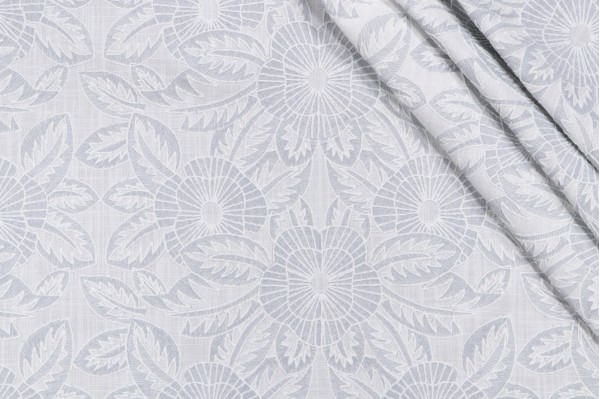 Sample of Valiant Fabrics Cynthia Embroidered Drapery Fabric in Smoke 