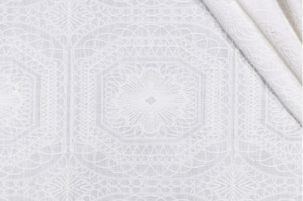 Click for Valiant Fabrics Lore Embroidered Drapery Fabric in Off-White  Valiant Fabrics Lore Embroidered Drapery Fabric in Off-White