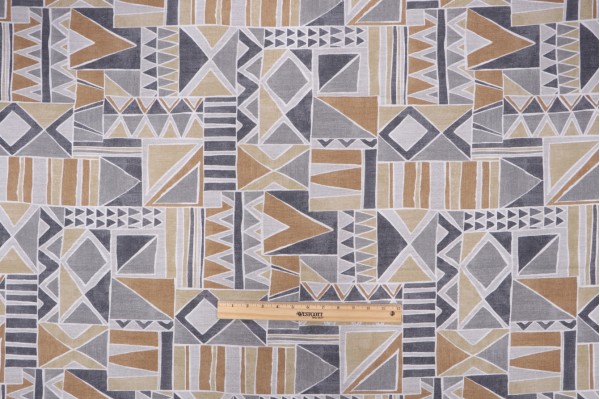 Magnolia Home Xanadu Printed Cotton Drapery Fabric in Maize 