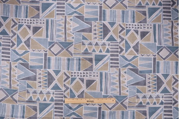 Magnolia Home Xanadu Printed Cotton Drapery Fabric in Tranquil 