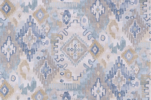 Magnolia Home Pomona Printed Cotton Drapery Fabric in Aquarius 