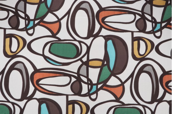 Sample of Covington Wow Printed Cotton Drapery Fabric in 607-Woodland 