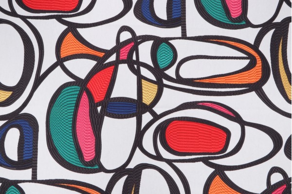 Covington Wow Printed Cotton Drapery Fabric in 100-Multi 