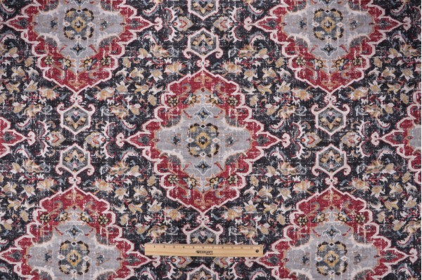 Sample of Covington Sabra Printed Cotton Drapery Fabric in 949-Cindersmoke 