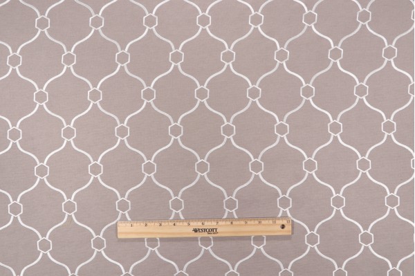Vera Embroidered Backed Decorator Fabric in Camel 