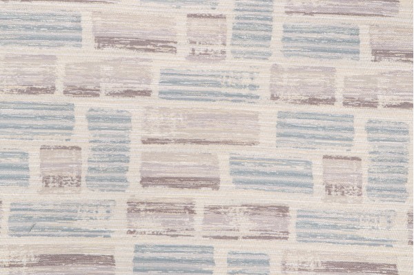 Sample of Sashiko Woven Upholstery Fabric in Multi/Aqua 