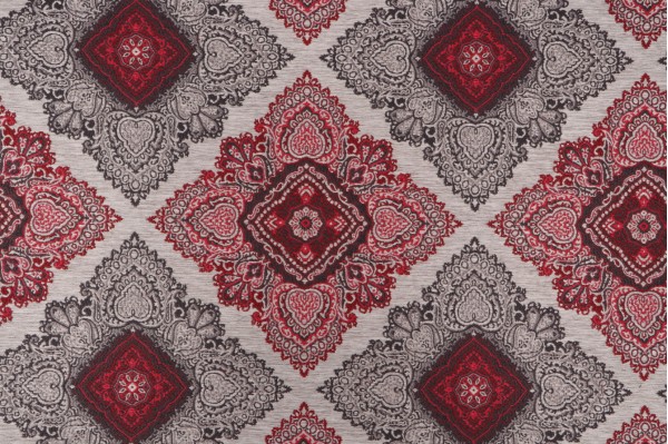 Adele Tapestry Upholstery Fabric in Ruby/Multi 
