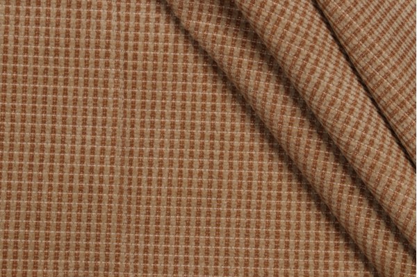 Scalamandre Small Check Velvet Upholstery Fabric in Caramel