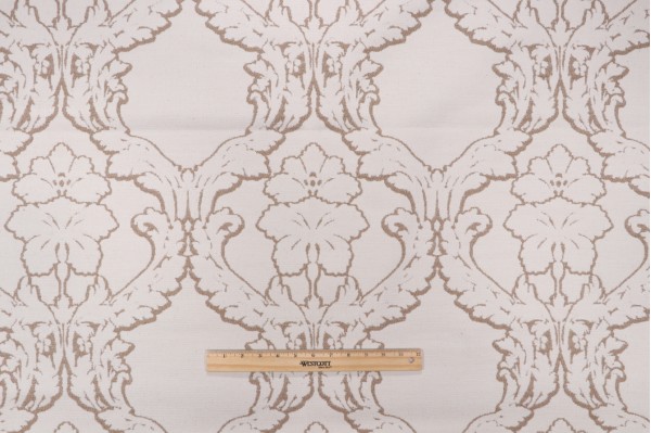 Acanthus Frame Woven Solution Dyed Acrylic Chenille Outdoor Fabric in Sand 