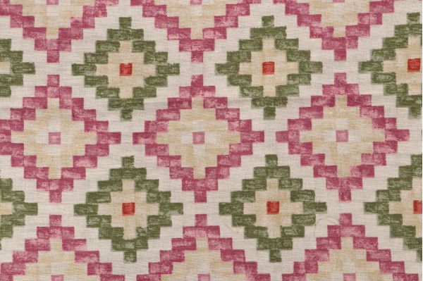 Click for Scalamandre Diamond Printed Cotton Drapery Fabric in Bloom  Scalamandre Diamond Printed Cotton Drapery Fabric in Bloom